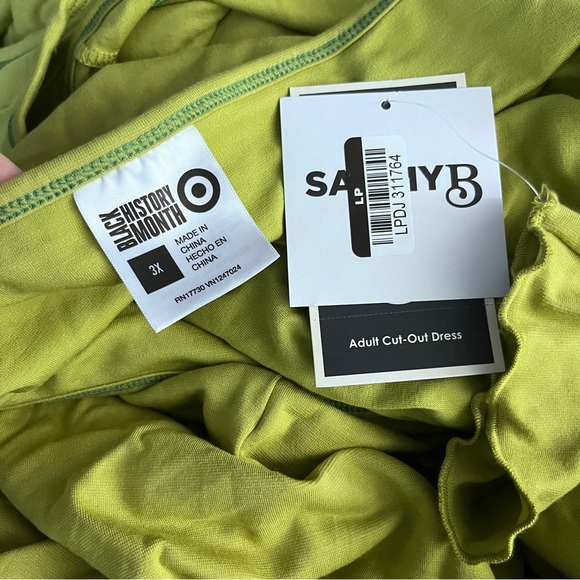 Sammy B Target Green Cut Out Midi Dress Long Sleeve Fitted Sheath Women 3X - Picture 6 of 7